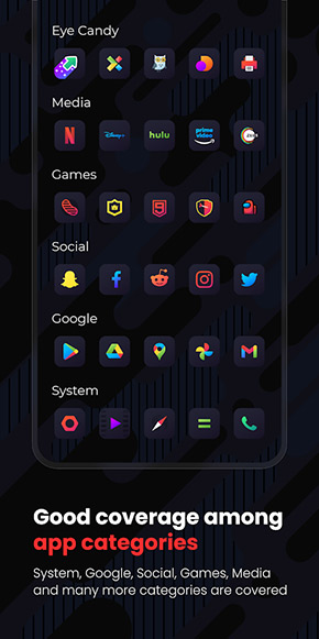 Nova Dark Icon Pack app, screenshot 3