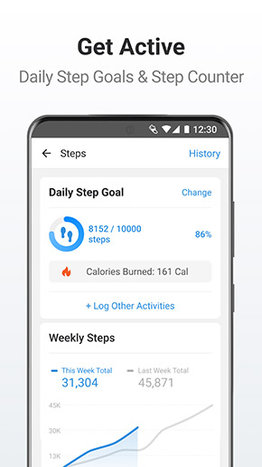 Pacer Pedometer app, screenshot 1