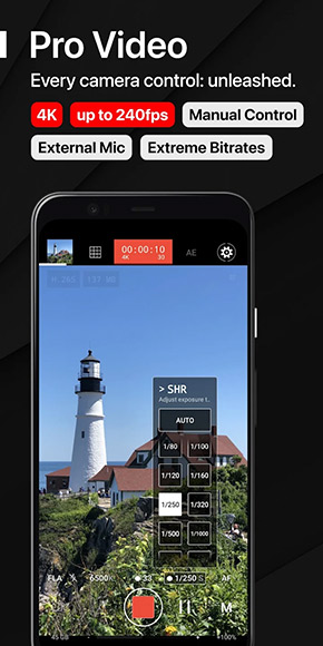ProShot app, screenshot 2