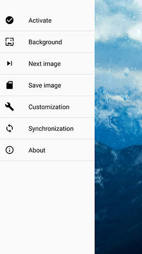 Rainpaper app, screenshot 2
