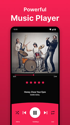 Rocket Music Player app, screenshot 1