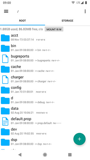 Root Explorer app, screenshot 1
