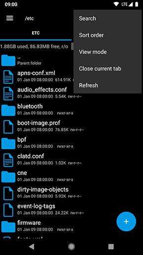 Root Explorer app, screenshot 2