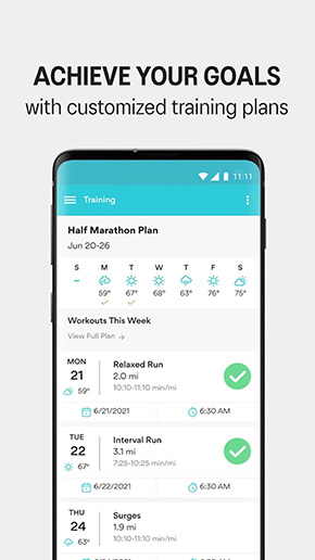 Runkeeper app, screenshot 4