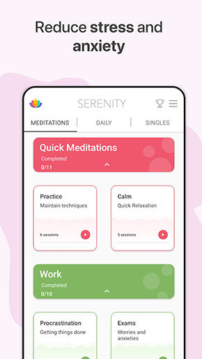 Serenity app, screenshot 3