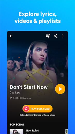 Shazam app, screenshot 3