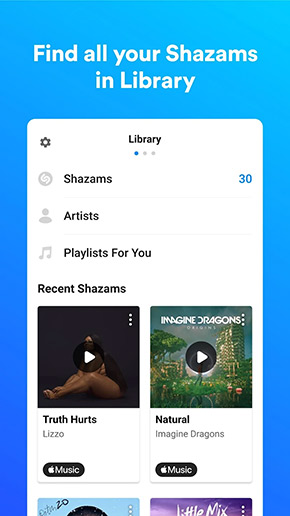 Shazam app, screenshot 4