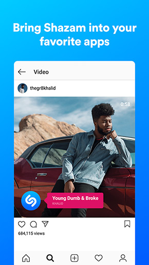 Shazam app, screenshot 5