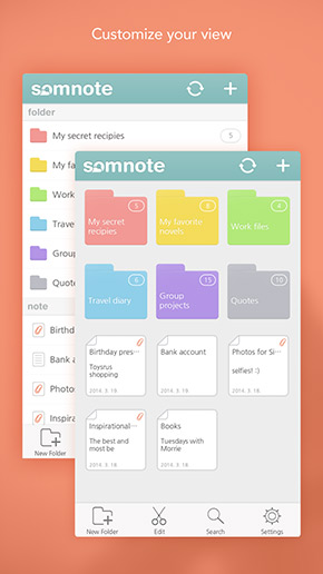 SomNote app, screenshot 1