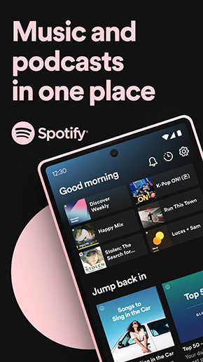 Spotify app, screenshot 1