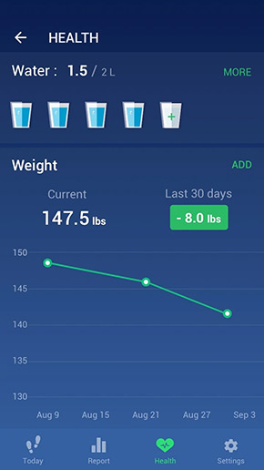 Step Counter app, screenshot 3