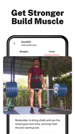 StrongLifts app, screenshot 2