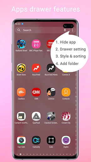 Super S10 Launcher app, screenshot 2