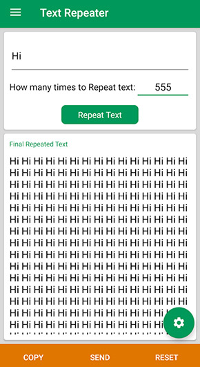 Text Repeater app, screenshot 4