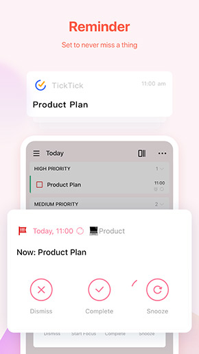 TickTick app, screenshot 3