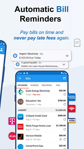 TimelyBills app, screenshot 2