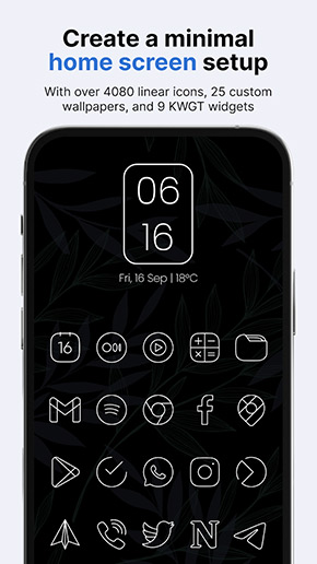 Vera Outline White Icon Pack app, screenshot 1