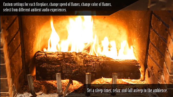 Virtual Fireplace HD app, screenshot 3