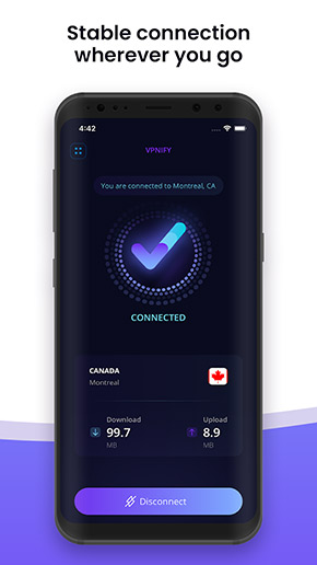 VPNIFY app, screenshot 1