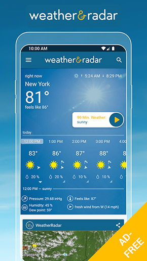 Weather & Radar USA app, screenshot 1