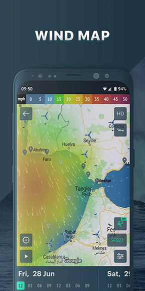 Windy.app app, screenshot 1