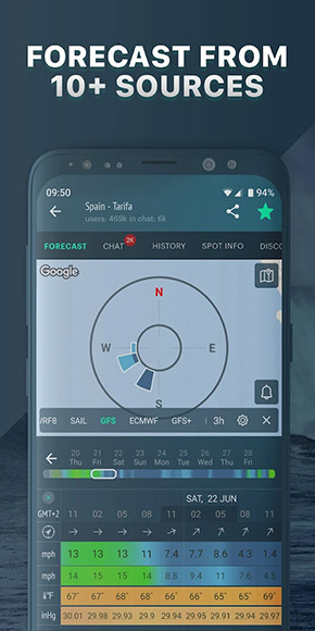 Windy.app app, screenshot 2