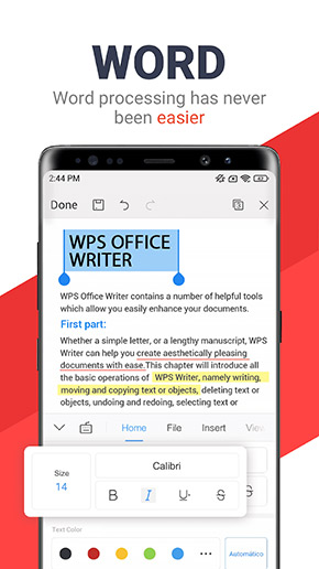 WPS Office app, screenshot 1