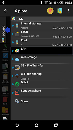 X-plore File Manager app, screenshot 2