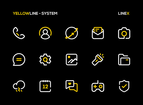 YellowLine Icon Pack app, screenshot 1