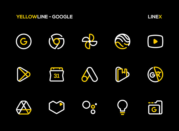 YellowLine Icon Pack app, screenshot 2